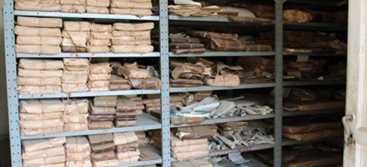 Old files on a shelf